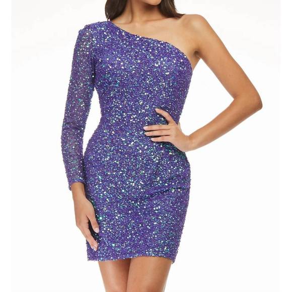 NEW ASHLEYLAUREN cocktail dress in electric purple
